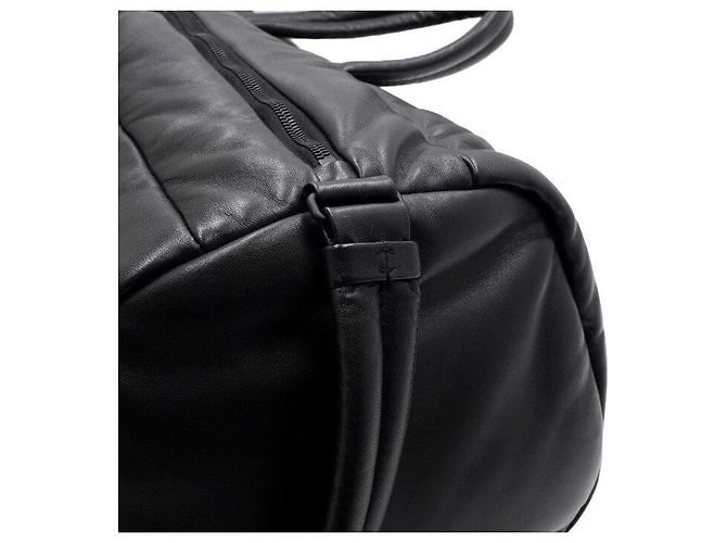 Saint Laurent Borsa da viaggio duffle in pelle di agnello nera da uomo Nero - vista 10