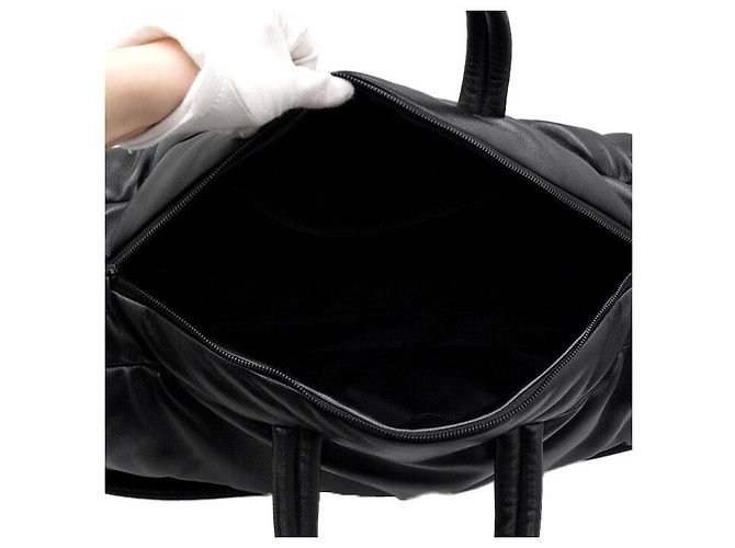 Saint Laurent Borsa da viaggio duffle in pelle di agnello nera da uomo Nero - vista 5