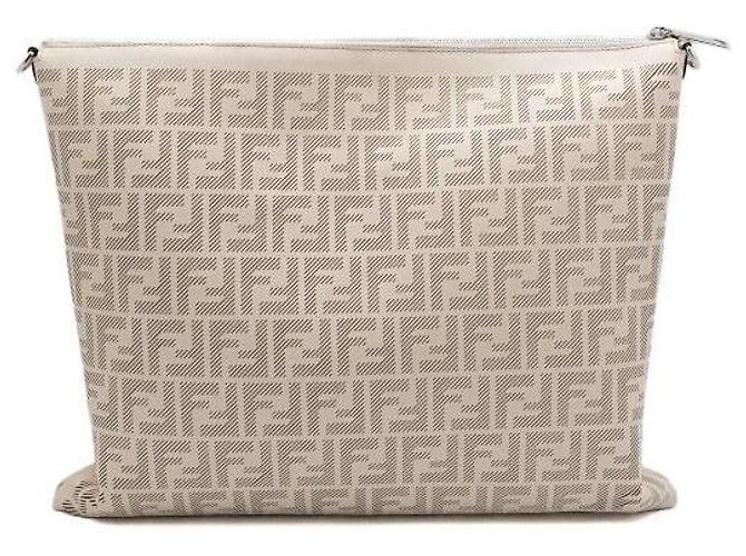 Fendi Borsa a tracolla e Borsa a spalla Camellia White After FF Punching Logo Unisex Bianco - vista 4