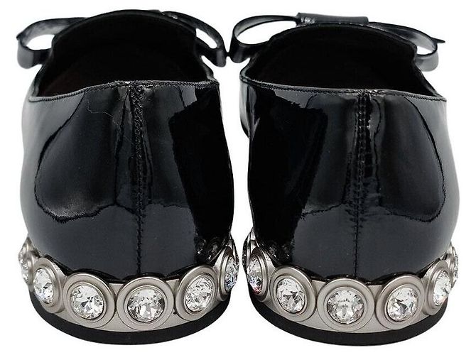 Miu Miu Mocassino in vernice con nastro - vista 4