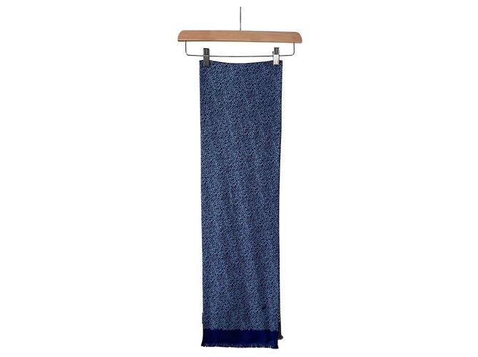 Hermès Bufanda reversible de seda Chandal Check Azul Gris - vista 2