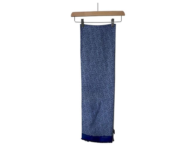 Hermès Bufanda reversible de seda Chandal Check Azul Gris - vista 4