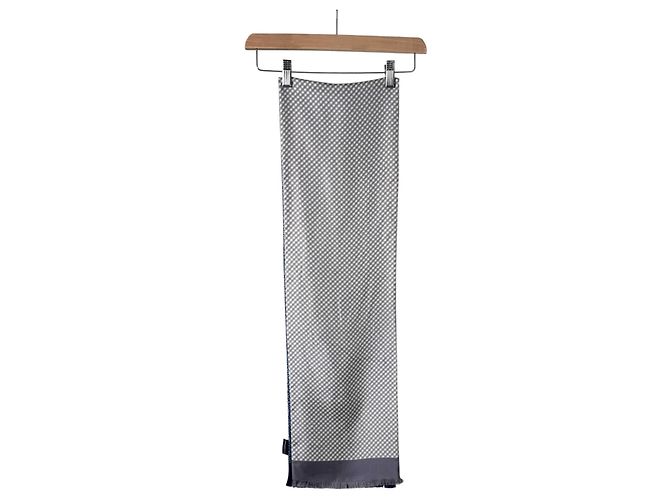 Hermès Bufanda reversible de seda Chandal Check Azul Gris - vista 6