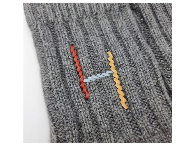 Hermès Guanti in cashmere e seta Marrone - vista 2