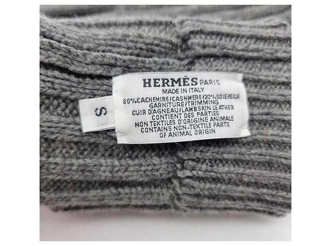 Hermès Guanti in cashmere e seta Marrone - vista 5