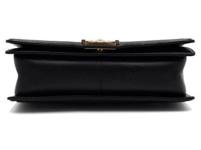 Chanel Borsa a tracolla Boy Large Flap in agnello nero con catena dorata - vista 7