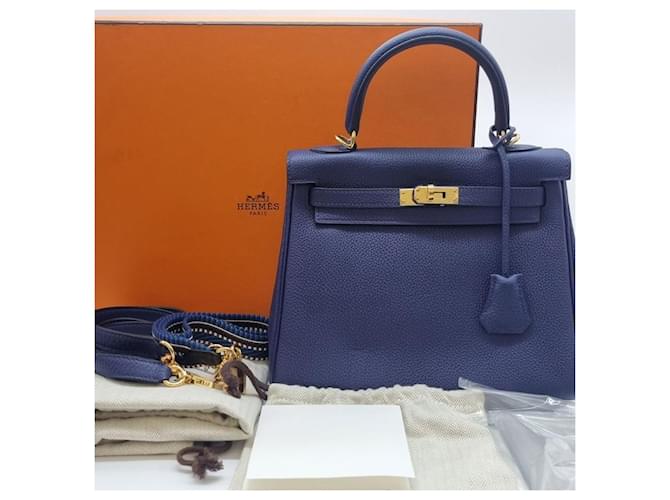 Hermès Togo Kelly Blu - vista 12