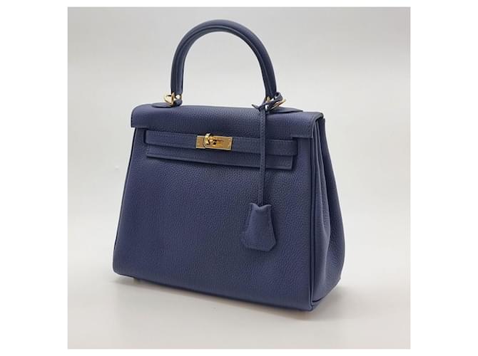 Hermès Togo Kelly Blu - vista 6