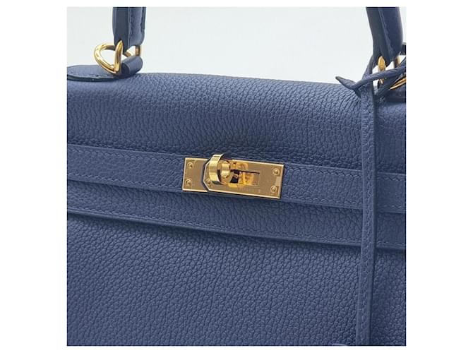 Hermès Togo Kelly Blu - vista 7