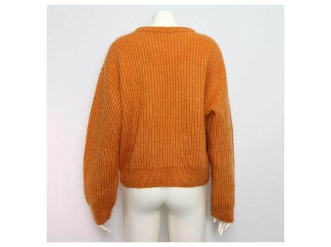 Céline Oversized Strickpullover aus Mohair und Seide für Damen Orange - Ansicht 4