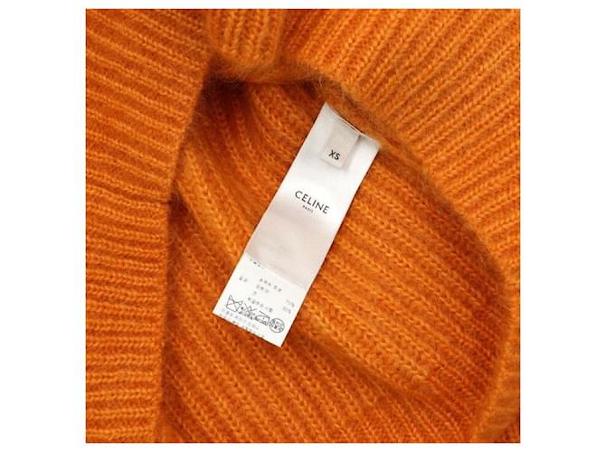 Céline Oversized Strickpullover aus Mohair und Seide für Damen Orange - Ansicht 6