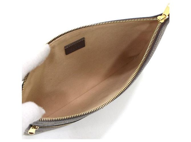Gucci Clutch GG Supreme Ophidia Web Stripe Marrone - vista 5