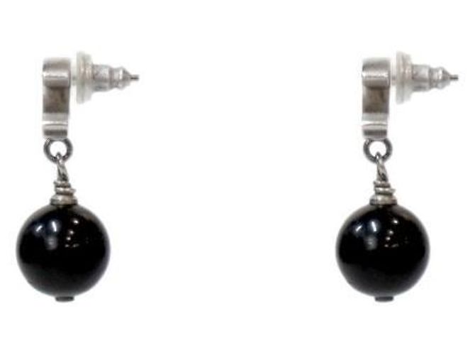 Chanel Orecchini Pearl Drop CC Silver - vista 2