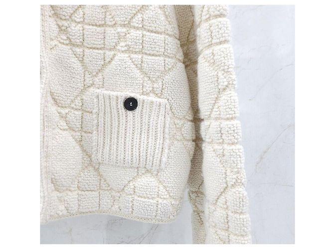 Dior Technische Woll-Kaschmir-Strickjacke Weiß - Ansicht 4