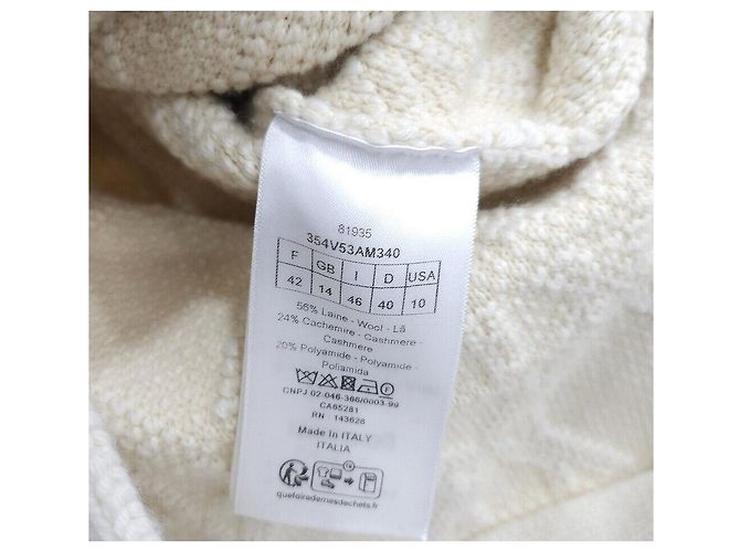 Dior Technische Woll-Kaschmir-Strickjacke Weiß - Ansicht 5