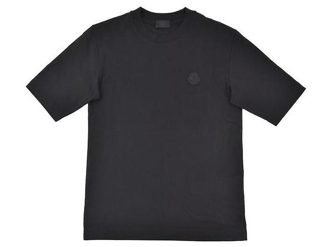 Moncler Baumwoll-T-Shirt mit Silikon-Logo-Patch - Ansicht 3