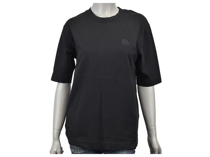 Moncler Baumwoll-T-Shirt mit Silikon-Logo-Patch - Ansicht 6