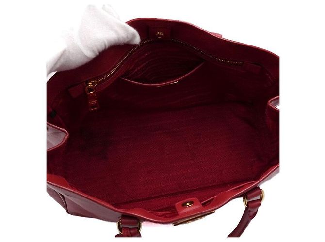 Prada Borsa Tote Lux Saffiano Rossa - vista 5