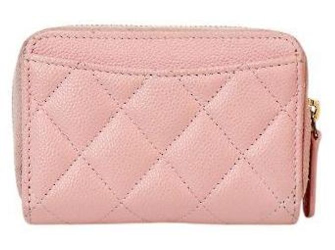 Chanel Rosa Caviar Leder Kartenetui mit Reißverschluss Pink - Ansicht 3