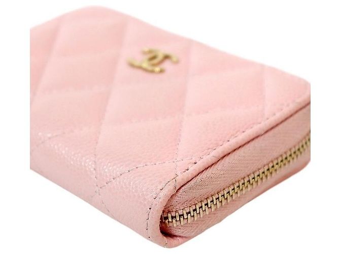 Chanel Rosa Caviar Leder Kartenetui mit Reißverschluss Pink - Ansicht 5