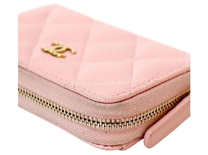 Chanel Rosa Caviar Leder Kartenetui mit Reißverschluss Pink - Ansicht 6