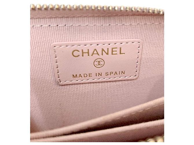Chanel Rosa Caviar Leder Kartenetui mit Reißverschluss Pink - Ansicht 8