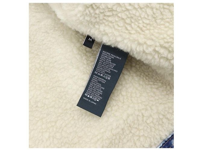 Céline Chaqueta trucker de denim con flecos de shearling - vista 6
