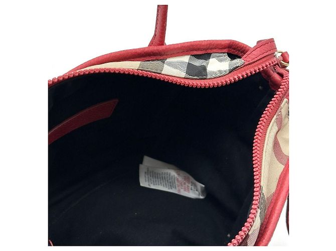 Burberry Zwei-Wege-Canvas-Tasche Rot - Ansicht 7