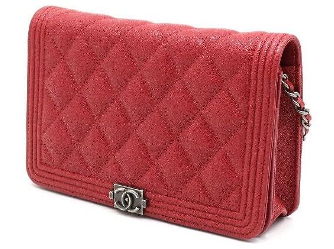 Chanel Borsa a tracolla e a spalla WOC Boy in caviar rosso - vista 2