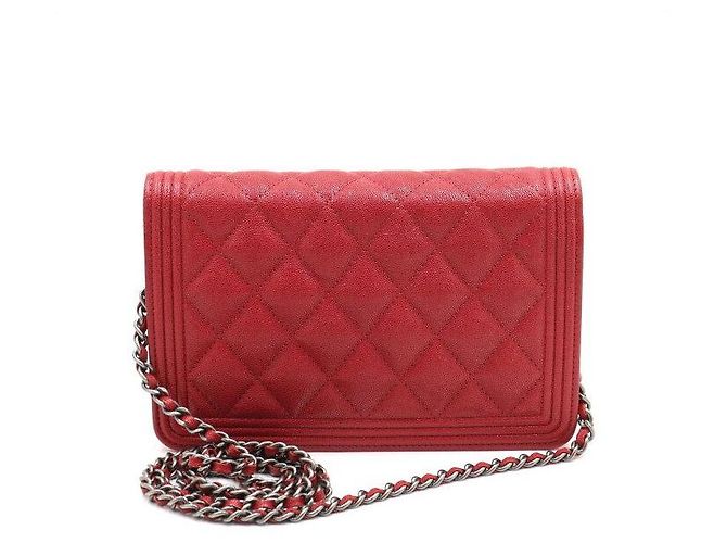 Chanel Borsa a tracolla e a spalla WOC Boy in caviar rosso - vista 4