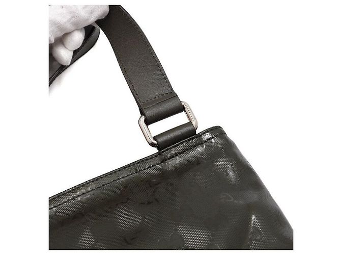 Gucci Borsa a tracolla da uomo in PVC kaki con stampa logo GG - vista 11