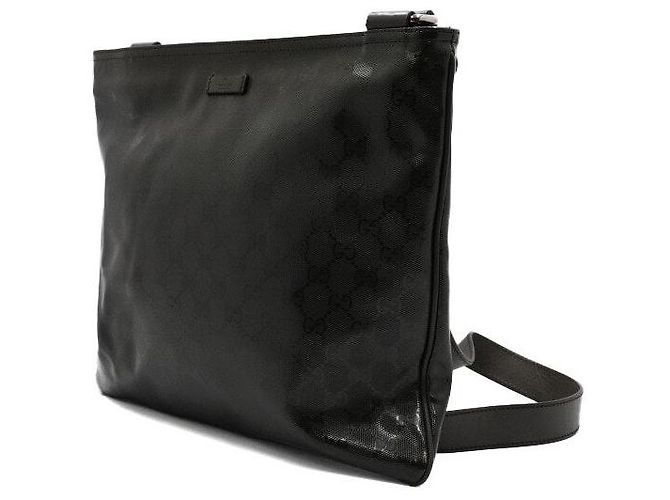 Gucci Borsa a tracolla da uomo in PVC kaki con stampa logo GG - vista 2