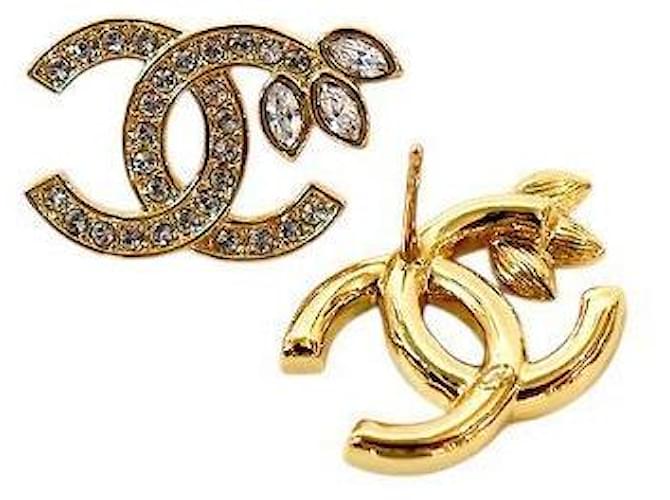 Chanel Orecchini floreali in cristallo D'oro - vista 4