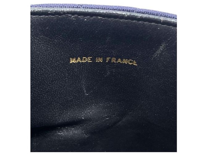 Chanel Borsa a tracolla trapuntata in tessuto blu navy con catena CC - vista 8