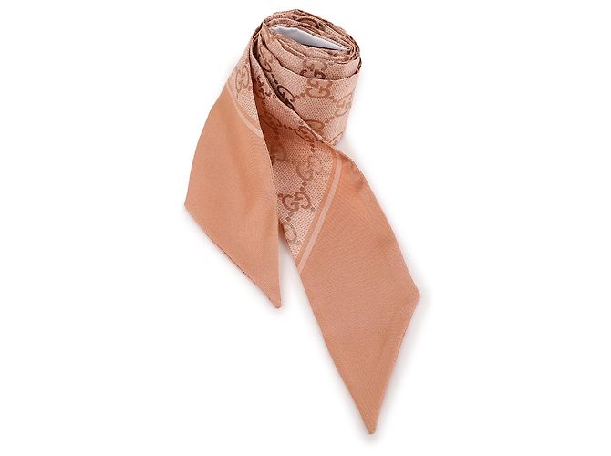 Gucci Sciarpa in nastro di seta stampata Rosa - vista 4