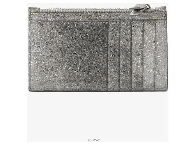 Balenciaga Silver Glitter Kartenhalter Silber - Ansicht 3