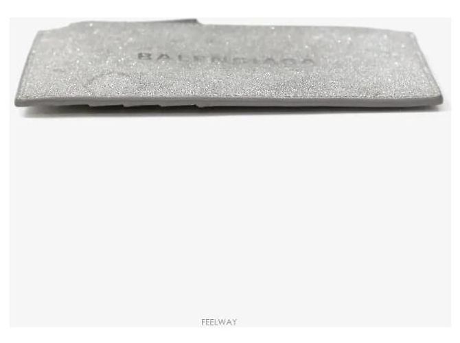 Balenciaga Silver Glitter Kartenhalter Silber - Ansicht 4