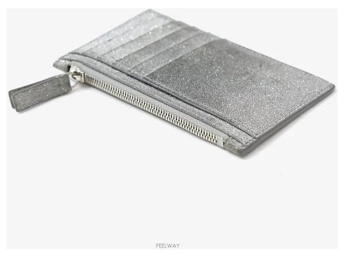 Balenciaga Silver Glitter Kartenhalter Silber - Ansicht 6