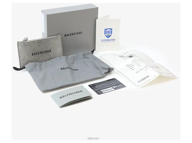 Balenciaga Silver Glitter Kartenhalter Silber - Ansicht 8