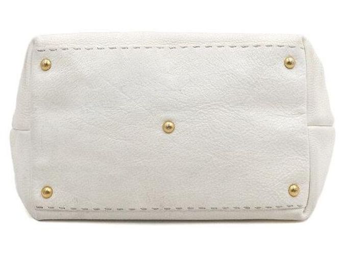 Fendi Bolsa Tote e Bolsa de Ombro em Couro Branco com Alça Trançada Selleria - vista 7