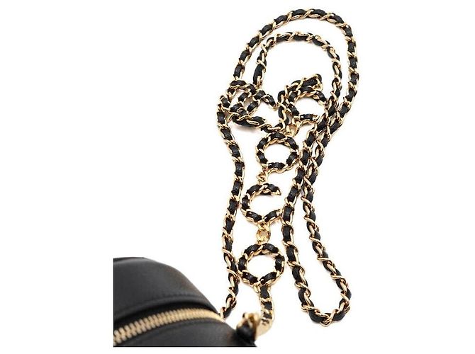Chanel Mini borsa a tracolla rotonda in caviar classico con catena COCO Nero - vista 10