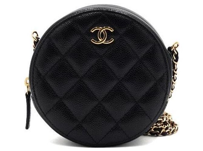 Chanel Mini borsa a tracolla rotonda in caviar classico con catena COCO Nero - vista 2