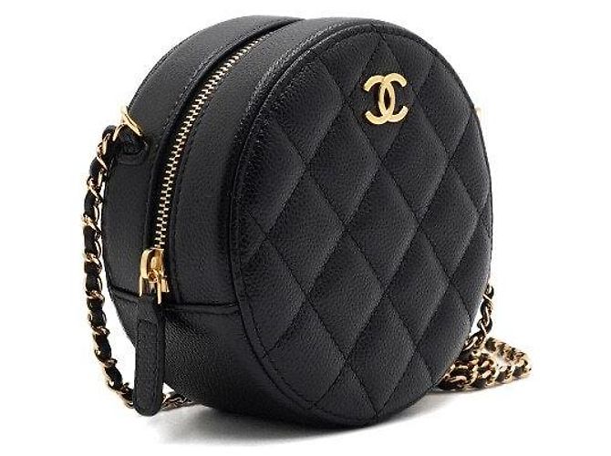 Chanel Mini borsa a tracolla rotonda in caviar classico con catena COCO Nero - vista 4