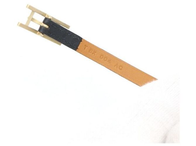 Hermès Pulsera de doble vuelta en cuero negro para mujer - vista 5