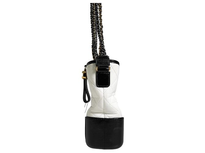 Chanel Borsa Gabrielle Hobo Borsa a Spalla Grande Bianco Nero - vista 10