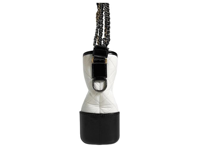 Chanel Borsa Gabrielle Hobo Borsa a Spalla Grande Bianco Nero - vista 8