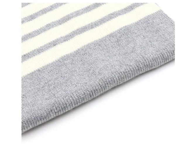 Thom Browne Grauer Kaschmirschal mit diagonalen Streifen - vista 2