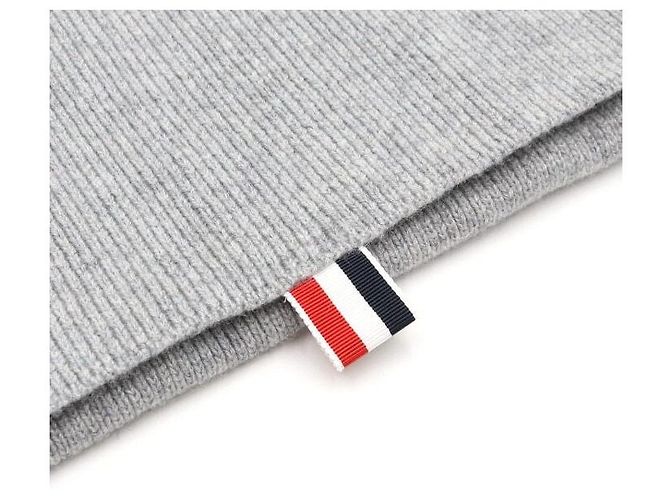 Thom Browne Grauer Kaschmirschal mit diagonalen Streifen - vista 3