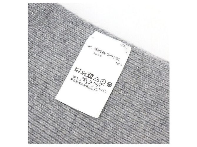 Thom Browne Grauer Kaschmirschal mit diagonalen Streifen - vista 5