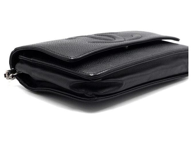 Chanel Portafoglio con catena Timeless in Caviar nero - vista 8